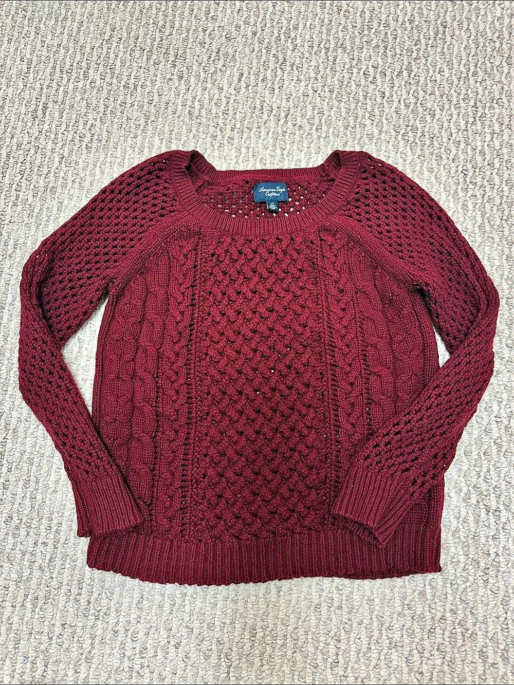 American Eagle Outfitters Cable Knit Crewneck Sweater